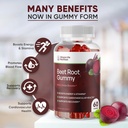 Orgánicas gomas de remolacha Nitric Oxide Booster for Men & Women - Organic Non-GMO Gluten Free Vegan Beets - 60CT