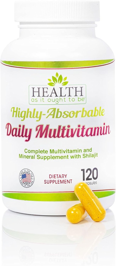 Salud Como Ought Para Ser Altamente Soberanable Multivitamínico diario con Shilajit, MetilB12, Metillfolato y Vitamina K2 MK7 Suplemento  120 Capsules