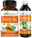 Papaya Leaf Extract for Platelets " Papaya Enzyme Bundle – 10X Digestive Capsules " 15X Liquid Platelet Support – Immune, Gut y Digestive Health