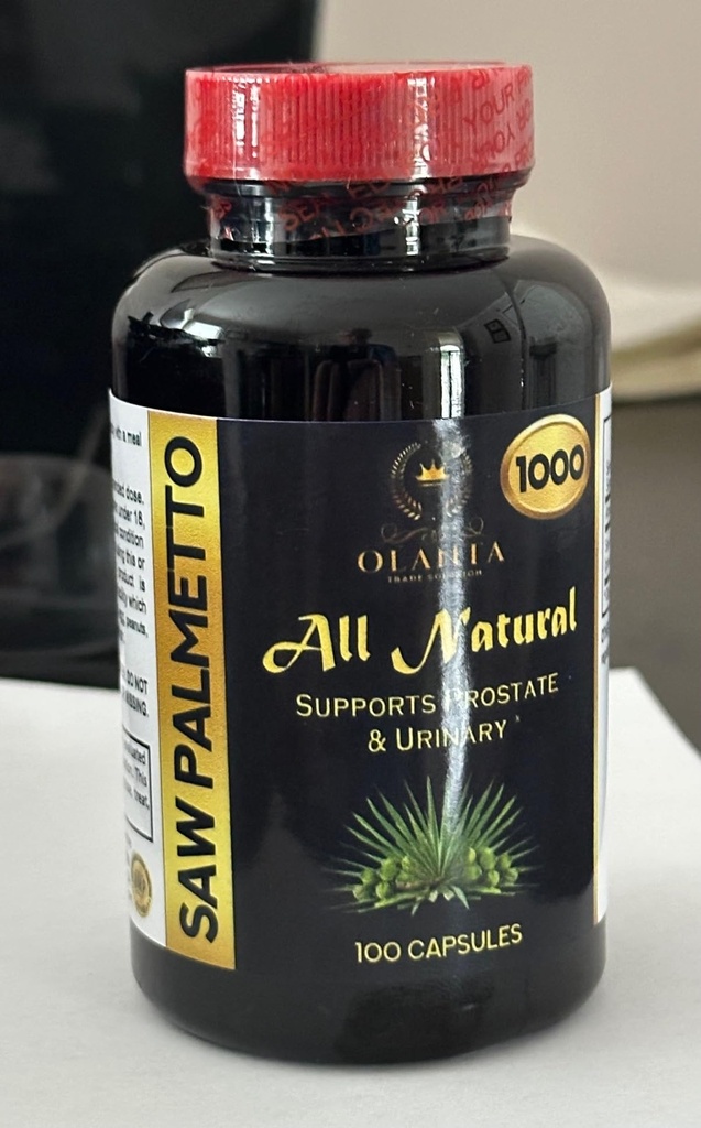 Saw Palmetto Extract 1000mg – Daily Plant-Based Support for Men Seeking Comfort and Wellness Routine - Natural Men's Supplement – 1 Bottle 100 Counts