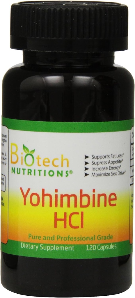 Yohimbine HCl Suplemento dietético, 120 Conde