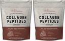 Peptides de Collagen en vivo Polvo - Chocolate Collagen Powder - Pelo, Esquí, Nail y Soporte Conjunto - Tipo I < III Suplementos de Collagen para Mujeres y Hombres (2-Pack)
