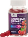 Magnesio Citrate Gummies Suplemento - Alta Absorción, Magnesio Vegano Suplemento Gummy para Adultos & Niños, Magnesio Citrate Gummy Suplementos para Muscle, Nerve, Bone y Heart Support - 60 Gummies