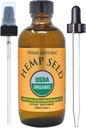 PRIME NATURAL Aceite de semilla de cáñamo orgánico 4oz - USDA Certified - Aceite de Sativa - Puro, Frío Presionado, Virgen, Infinito, Vegano, Grado de Alimentos - Alta Omega 3 6 9 Ácidos grasos - Bien por cara, cuerpo, piel y cuidado del cabello