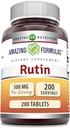 Fórmulas asombrosas Rutin 500mg 200 Tablets Suplemento Silencio No-GMO Silencio Gluten Gratis Silencio Made in USA