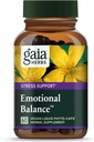 Gaia Herbs Emotional Balance - Stress Support Supplement to Help The Body Cope with Stress - with St. John’s Wort, Passionflower, Vervain, and Oats - 60 Vegan Liquid Phyto-Capsules (20-Day Supply)