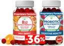 Lunakai Vitamina B12 y Gummies Probióticos Bundle - 3000 mcg Gummy para Adultos Apoyo energético y salud ósea - 5 billón de CFUs Por Serving for Digestive Gut Health with Vitamin C for Women & Men