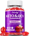 Keto ACV Gummies - 1500mg Apple Cider Vinegar Gummies con Probióticos, B12 y Keto Support, Detox & Cleanse, GMO Gratis & Vegan - 60 conde...