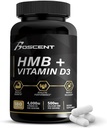 HMB y vitamina D3 Suplemento 1000 MG (180 cápsulas) - HMB Suplementos con 4.000 UI de D3 & Calcio - Crecimiento muscular, fuerza & cúrcuma - B-Hydroxy B-Methylbutyrate Butyrate - Muscle Builder for Men