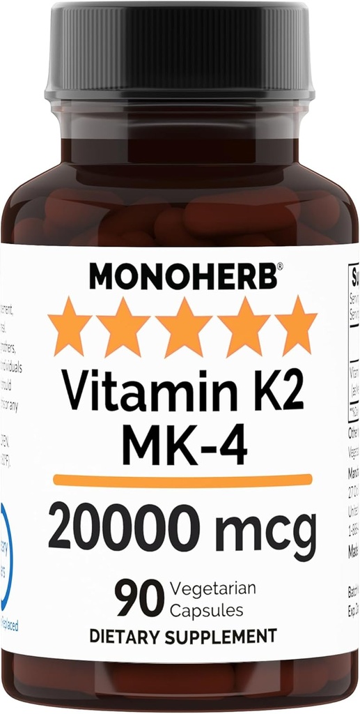 Vitamina K2 como Menatetrenone MK-4 20000 mcg por cápsula - 90 cápsulas Veg