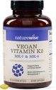 NatureWise Vitamin K2 600mcg Suplemento con MK-7 100mcg & MK-4 500mcg - Fórmula biodisponible mejorada - Complejo K para la salud ósea y cardíaca - Vegan, Gluten Free, Non-GMO -360 Softgels[1-Año de suministro]