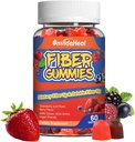 Fiber Gummies, Fibra dietética, para Mujeres y Hombres, Gut Health Support, Non-GMOs, Non-Gluten, Vegan, Berry mixed y Flavor de Fresa, 60 Conde Gummies