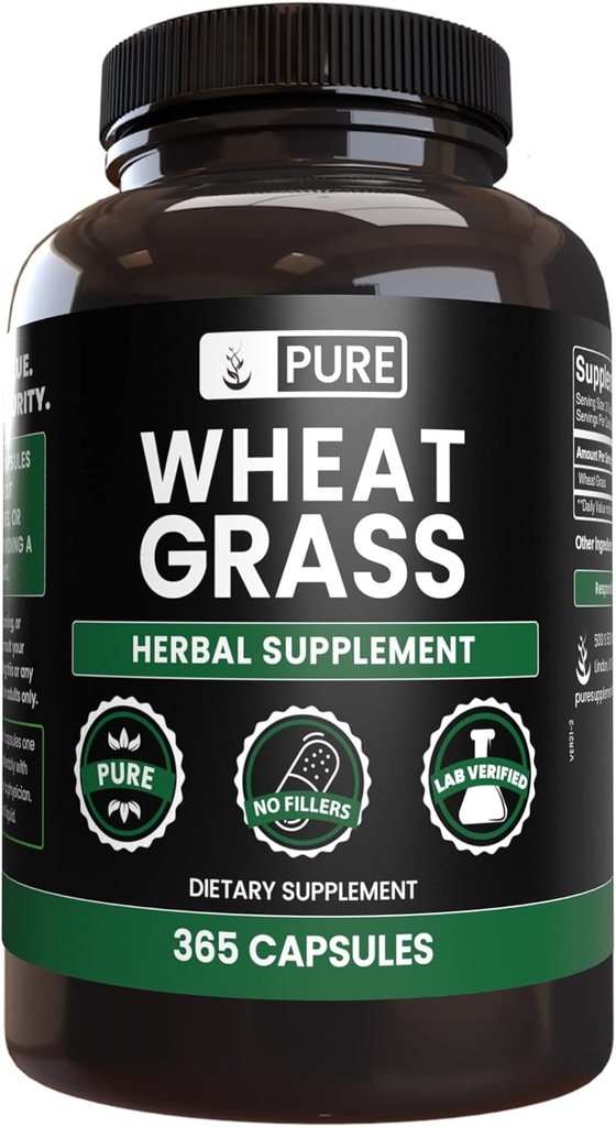 Ingredientes originales puros Grasa de trigo (365 capsules) No hay magnesio o rifles de arroz, siempre puros, lab verificados