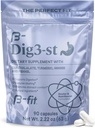 B-FIT Suplemento Herbal Digestivo - Ginger Root, Turmeric, Fennel y Cuachalalate - 60 Capsules - 100% Natural Formula for Easy Digestion & Stomach Comfort - Use Before Meals