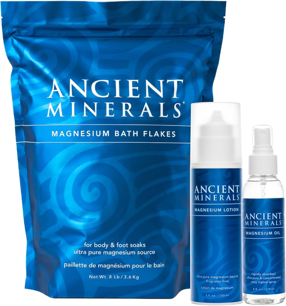 Antiguos Minerales Bromas de baño de magnesio - Espray de aceite de magnesio y Loción de magnesio - Pura Genuina Zechstein Chloride