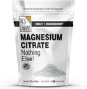 Es sólo - Magnesium Citrate Powder, 15oz, Non-GMO Suplemento de Magnesio, Desarrollado (15oz / 129 Serviciones)