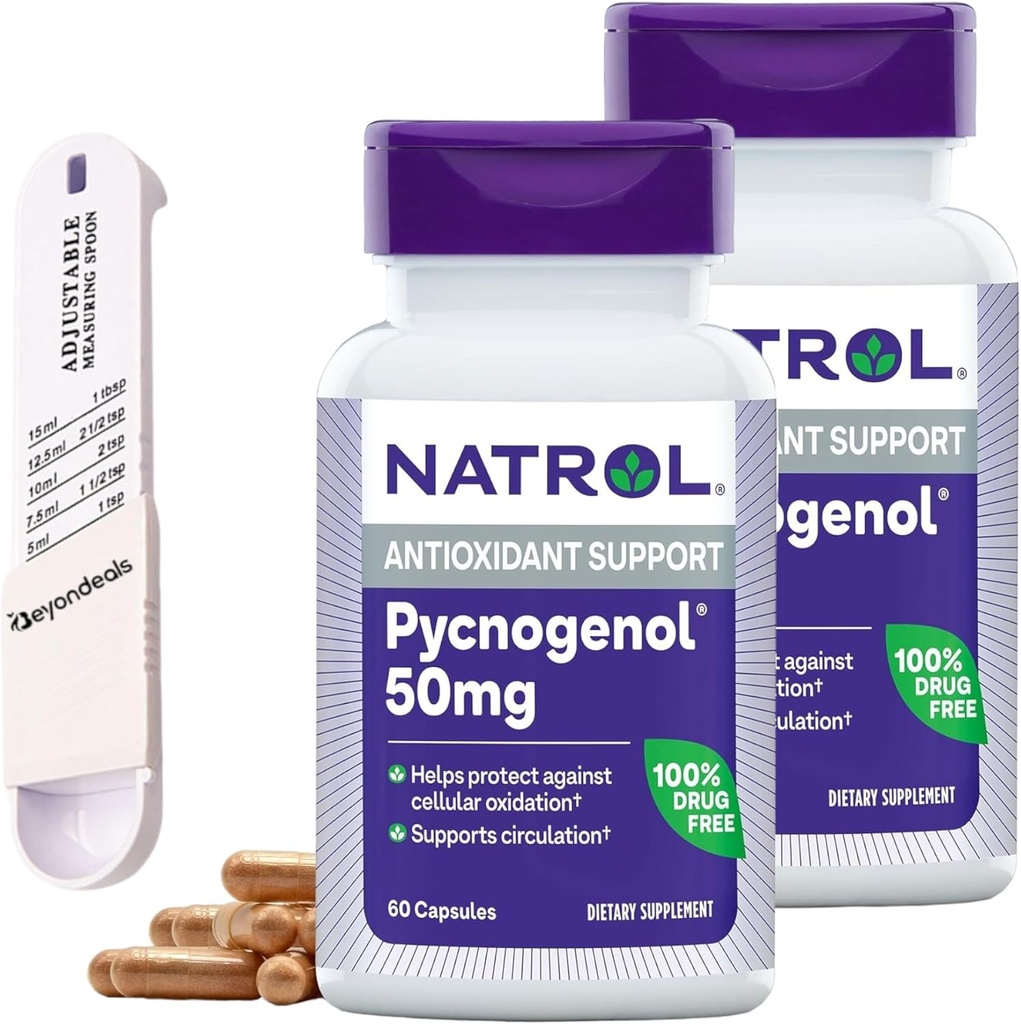 Cuchara de medición de plástico - 17X4Cm - 31G Bundle con cápsulas, Protección antioxidante, Protege contra Cellul - Pack of 2, Purple