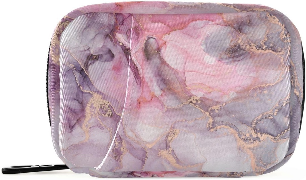 Pill Pill de mármol rosa caja de 7 días Pill caja de viaje Pill Organizer Bolsa con cremallera Portable de vitamina semanal suplemento bolsa de bolsa