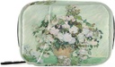 Roses Van Gogh Pill Box 7 Day Pill Bolso de caja Organizador de píldoras de viaje con carcasa portátil caja semanal tamaño compacto para el sujetador de suplemento de vitamina