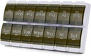 2 semana Pill Box, MOLN HYMY 7 Day Pill Organizer 2 veces al día, semanal Pill Container to Hold Medication, Vitamins Fish Oils (Green)