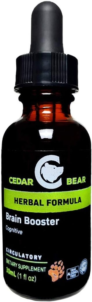 Cedar Bear Brain Booster a Liquid Herbal Suplemento Es un soporte de memoria general y vitalidad 1 Fl Oz