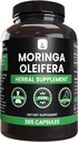 Ingredientes originales puros Moringa (365 capsules) No hay magnesio o rifles de arroz, siempre puros, lab verificados