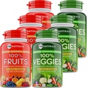 Frutas y verduras Suplemento cápsulas TENIDO Frutas y verduras Capsulas Vitaminas Mantener Balance Natural, Frutas y Verduras Suplementos Apoyos para Niveles de Energía,No-GMO-90 Conde(Pack of 6)