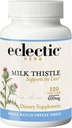 Herb Eclectic - Premium Freeze Dried Milk Thistle Capsules ← Suplemento dietético Silencioso Apoyo, Detox, Cleanse + Mantener Silencio Natural, Non-GMO, Vegan (120 CT tención 600 mg)