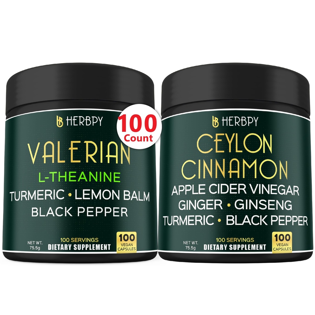 Bundle 5in1 Valerian Root Suplemento &amp; 6in1 Premium Ceylon Cinnamon Suplementos