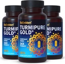 BioEmblem Turmeric Curcumin with Clinically Studied TurmiPure - Joint Support, Healthy Inflammation Turmeric Supplements - 1 Small Cap Daily, 24x Más Absorción Than Others - Non-GMO, 90 Serving