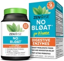 Zenwise Health No Bloat Digestive Enzymes for Gut Health, Gas & Bloating Relief - Multi Enzymes Digestion Supplement with Probiotics, Ginger, Turmeric Dandelion & Lactase - Men & Women - 100 Count