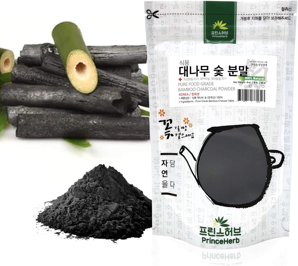 [Medicinal Korean Herbal Powder] 100% Natural Activado Bamboo Charcoal Powder/justificante independiente 숯 가 Buscando energía (8 oz)