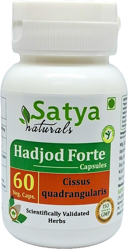 Hadjod Forte Capsules 500 mg. 60 Veg. Capsule peru Hadjod (Cissus Quadrangularis) Extract Capsules for Men and Women ← Ayurvedic Herbal Supplement/Remedies  10:1 Forte (1 Botella de 60 cápsulas)