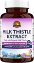 Vitalitown Organic Milk Thistle Antioxidant Support, Detox & Cleansing, 120 Vegan Caps