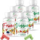 Frutas & verduras cápsulas - Superalimentos naturales empaquetados con vitaminas & minerales - Frutas & Suplementos vegetales para adultos Pack de 6, 90 cápsulas