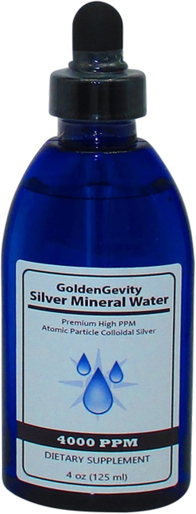 4000 PPM Bioactive Atomic Colloidal Silver, 4 oz ← Non-Toxic, Non-GMO Trace Mineral Drops Immune Support Suplemento