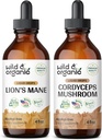 Mane Tincture de león orgánico 4 fl oz & Cordyceps Tincture 4 fl oz