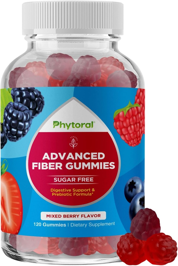 Fiber Gummies for Adults - Chicory Root Supplement with Prebiotic Support for Gut & Digestive Health - Soluble Digestion Capsules for Stomach Regulation & Immune Aid - Sugar Free & Vegan - 120 Conde