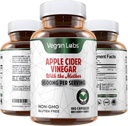 Laboratorios veganos Apple vinagre cider cápsulas con las cápsulas veganas madre- 180, 1600MG por servidor- 100% natural ACV píldoras- soporta la digestión saludable, Keto, gestión de peso, detox, y sistema inmunitario