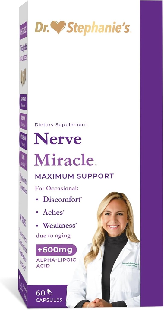 Milagro Nerve Máximo Strength Suplemento Silencio Nerve Health Support Silencio Legs, Pies, Manos, Dedos Silencio Mega Dose of Alpha Lipoic ALA & Vitamina B12