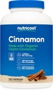 Nutricost Cinnamon Capsules (240 cápsulas) 1200 mg por servicio - Sin gluten