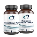Diseños para el Complejo Glycinate de Magnesio de Salud (60 cápsulas) " Twice Daily Multi (60 cápsulas) Bundle - Premium Multivitamínico con Folate " Suplemento de Magnesio de alta absorción
