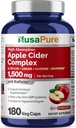 Complejo de vinagre de manzana NusaPure 1500 mg 180 tazas Apto para vegetarianos y veganos, no GMO