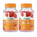 Lifeable Collagen & Vitamin C + Vitamin D3 + Vitamin K2, Gummies Bundle - Great Tasting, Vitamin Supplement, Gluten Free, GMO Free, Chewable Gummy