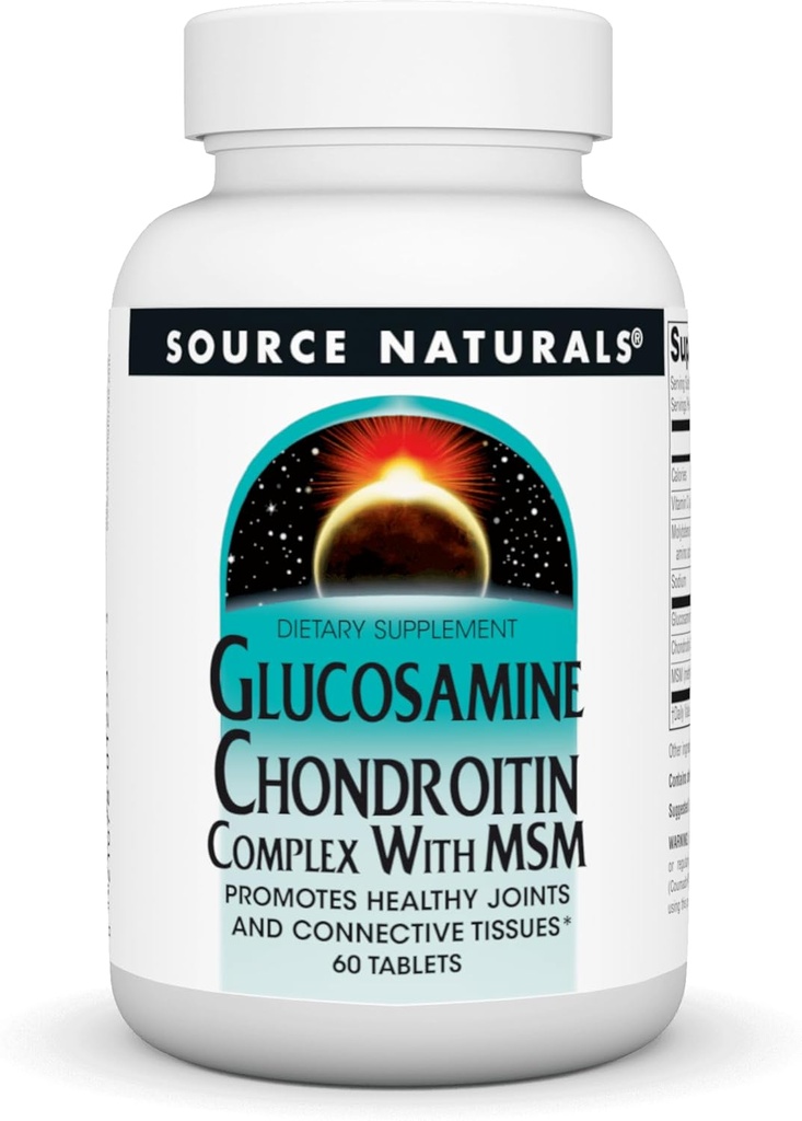 Fuente Naturales Complejo de condroitina de Glucosamina con MSM, 60 Tabletas