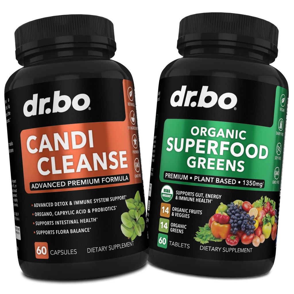Candi Cleanse " Organic Superfood Greens " Fruit Supplement Cleanser - Daily Energy Super Food Fruits and Veggies Supplement Tablets Plus Vegetable Foods