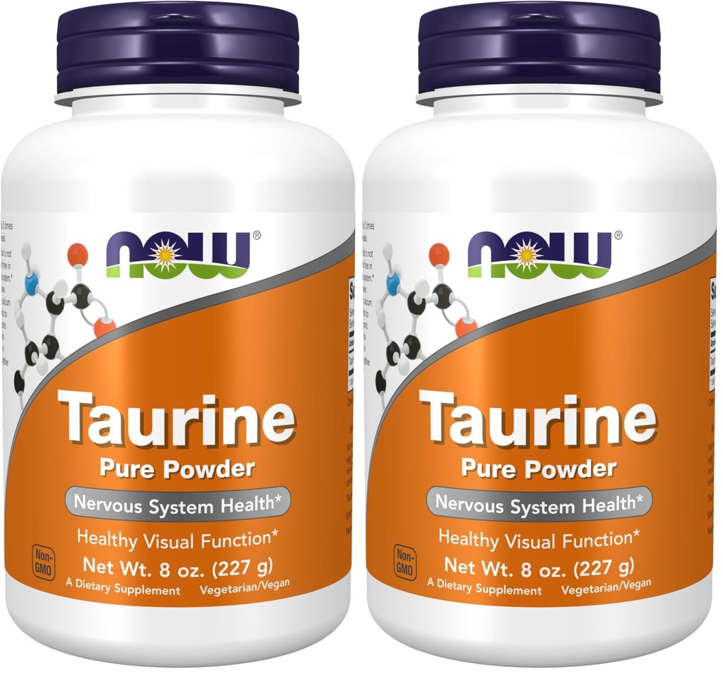AHORA Suplementos, Taurine Pure Powder, Nervous System Health*, Amino Acid, 8-Ounce (Pack of 2)