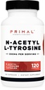 Primal N-Acetyl L-Tyrosine (350mg) (NALT) 120 Capsules, Gluten Free | GMO-Free, Amino Acid Supplement