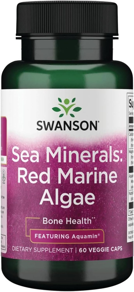 Swanson Aquamin Minerales de mar: Algas mineral rojas 60 cápsulas