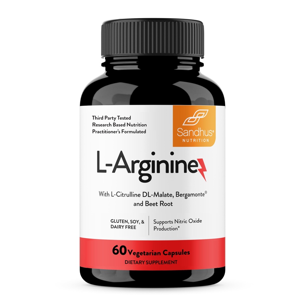 Sandhu's L-Arginine with Nitric Oxide Precursor TEN 30 Days Supply durable Workout Suplemento permanente para hombres y mujeres
